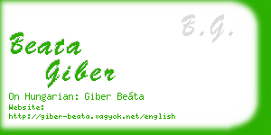beata giber business card
